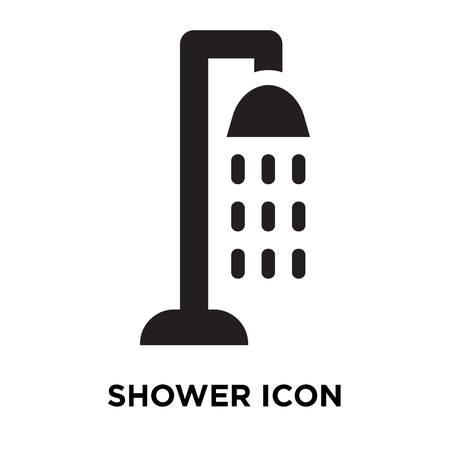 Shower icon vector isolated on white background, logo concept of Shower sign on transparent background, filled black symbolのイラスト素材