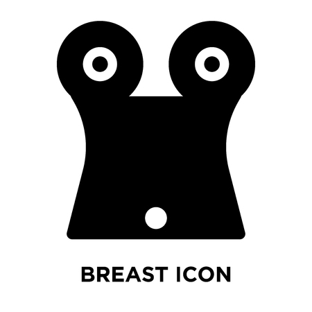 Breast icon vector isolated on white background, logo concept of Breast sign on transparent background, filled black symbolのイラスト素材