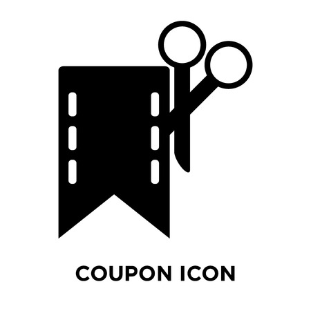 Coupon icon vector isolated on white background, logo concept of Coupon sign on transparent background, filled black symbolのイラスト素材