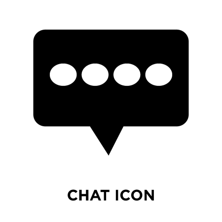 Chat icon vector isolated on white background, logo concept of Chat sign on transparent background, filled black symbolのイラスト素材