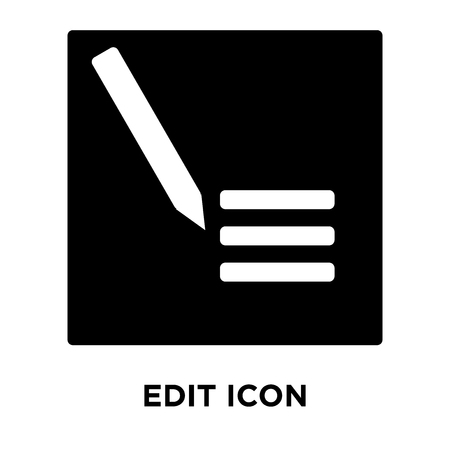 Edit icon vector isolated on white background, logo concept of Edit sign on transparent background, filled black symbolのイラスト素材