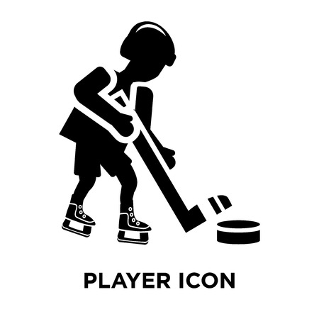 Player icon vector isolated on white background, logo concept of Player sign on transparent background, filled black symbolのイラスト素材