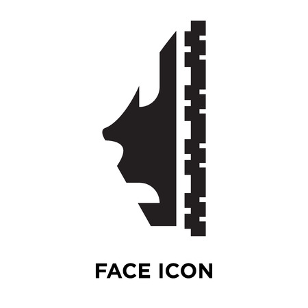 Face icon vector isolated on white background, logo concept of Face sign on transparent background, filled black symbolのイラスト素材