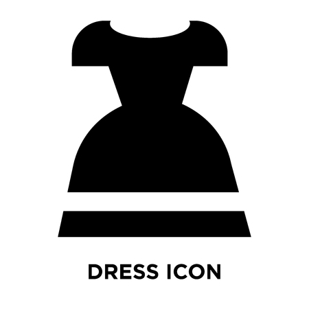 Dress icon vector isolated on white background, logo concept of Dress sign on transparent background, filled black symbolのイラスト素材