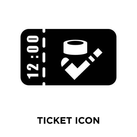 Ticket icon vector isolated on white background, logo concept of Ticket sign on transparent background, filled black symbolのイラスト素材