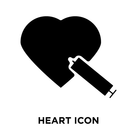 Heart icon vector isolated on white background, logo concept of Heart sign on transparent background, filled black symbolのイラスト素材