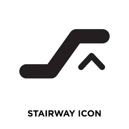 Stairway icon vector isolated on white background, logo concept of Stairway sign on transparent background, filled black symbolのイラスト素材