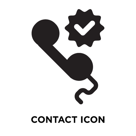 Contact icon vector isolated on white background, logo concept of Contact sign on transparent background, filled black symbolのイラスト素材