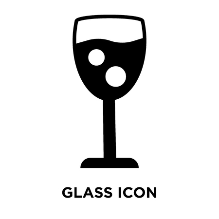 Glass icon vector isolated on white background, logo concept of Glass sign on transparent background, filled black symbolのイラスト素材