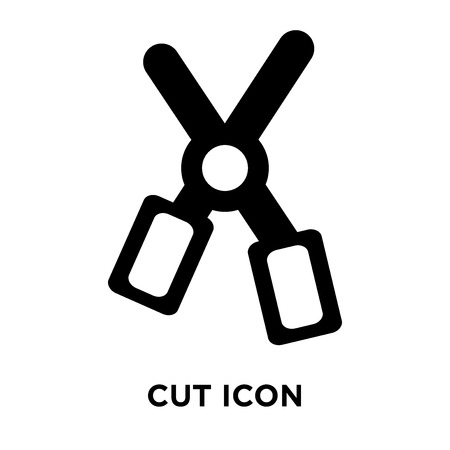 Cut icon vector isolated on white background, logo concept of Cut sign on transparent background, filled black symbolのイラスト素材