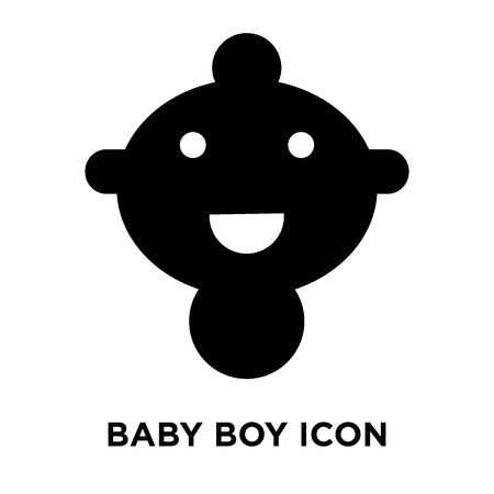 Baby boy icon vector isolated on white background, logo concept of Baby boy sign on transparent background, filled black symbolのイラスト素材