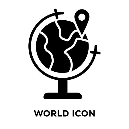 World icon vector isolated on white background, logo concept of World sign on transparent background, filled black symbolのイラスト素材