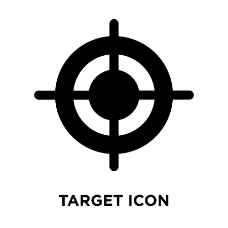 Target icon vector isolated on white background, logo concept of Target sign on transparent background, filled black symbolのイラスト素材