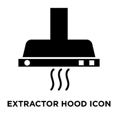 Extractor hood icon vector isolated on white background, logo concept of Extractor hood sign on transparent background, filled black symbolのイラスト素材