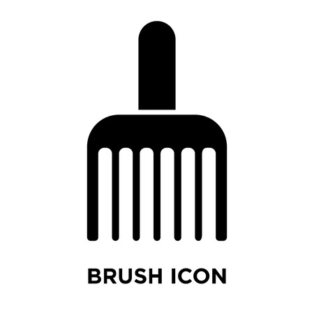 Brush icon vector isolated on white background, logo concept of Brush sign on transparent background, filled black symbolのイラスト素材