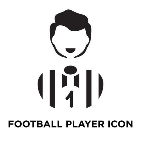 Football player icon vector isolated on white background, logo concept of Football player sign on transparent background, filled black symbolのイラスト素材