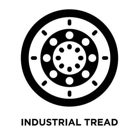 Industrial tread icon vector isolated on white background, logo concept of Industrial tread sign on transparent background, filled black symbolのイラスト素材
