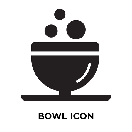 Bowl icon vector isolated on white background, logo concept of Bowl sign on transparent background, filled black symbolのイラスト素材