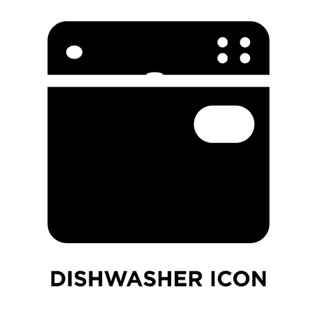 Dishwasher icon vector isolated on white background, logo concept of Dishwasher sign on transparent background, filled black symbolのイラスト素材