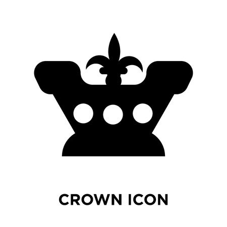 Crown icon vector isolated on white background, logo concept of Crown sign on transparent background, filled black symbolのイラスト素材