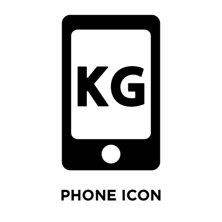 Phone icon vector isolated on white background, logo concept of Phone sign on transparent background, filled black symbolのイラスト素材