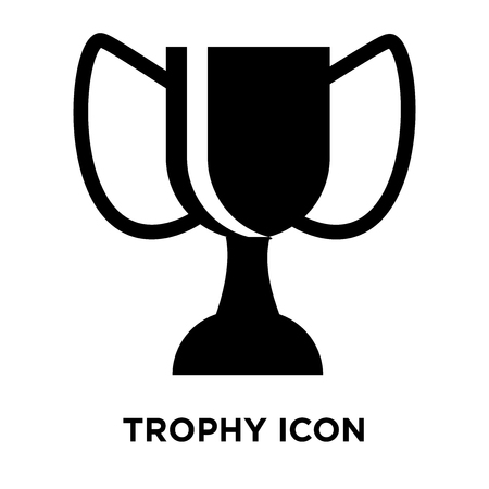 Trophy icon vector isolated on white background, logo concept of Trophy sign on transparent background, filled black symbolのイラスト素材