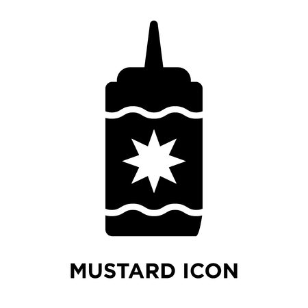 Mustard icon vector isolated on white background, logo concept of Mustard sign on transparent background, filled black symbolのイラスト素材