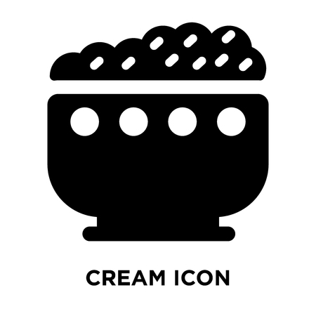 Cream icon vector isolated on white background, logo concept of Cream sign on transparent background, filled black symbolのイラスト素材
