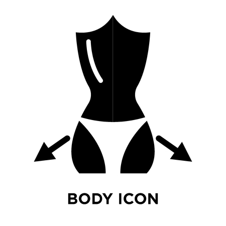Body icon vector isolated on white background, logo concept of Body sign on transparent background, filled black symbolのイラスト素材