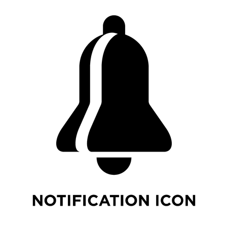 Notification icon vector isolated on white background, logo concept of Notification sign on transparent background, filled black symbolのイラスト素材