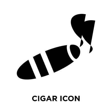 Cigar icon vector isolated on white background, logo concept of Cigar sign on transparent background, filled black symbolのイラスト素材