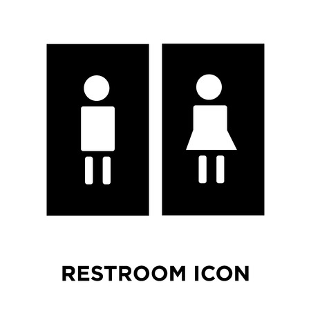 Restroom icon vector isolated on white background, logo concept of Restroom sign on transparent background, filled black symbolのイラスト素材