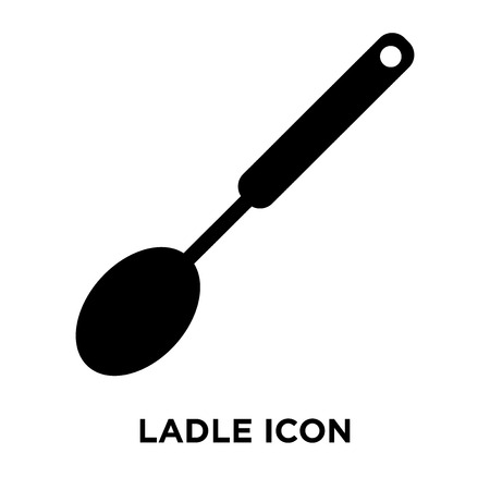 Ladle icon vector isolated on white background, logo concept of Ladle sign on transparent background, filled black symbolのイラスト素材