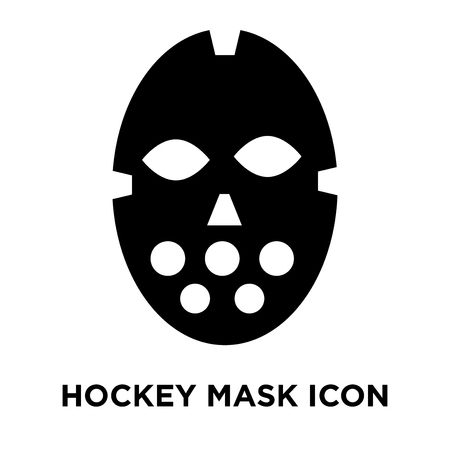 Hockey mask icon vector isolated on white background, logo concept of Hockey mask sign on transparent background, filled black symbolのイラスト素材
