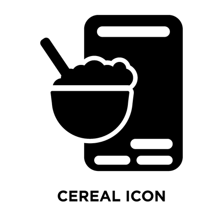 Cereal icon vector isolated on white background, logo concept of Cereal sign on transparent background, filled black symbolのイラスト素材
