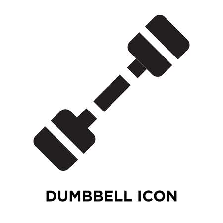 Dumbbell icon vector isolated on white background, logo concept of Dumbbell sign on transparent background, filled black symbolのイラスト素材