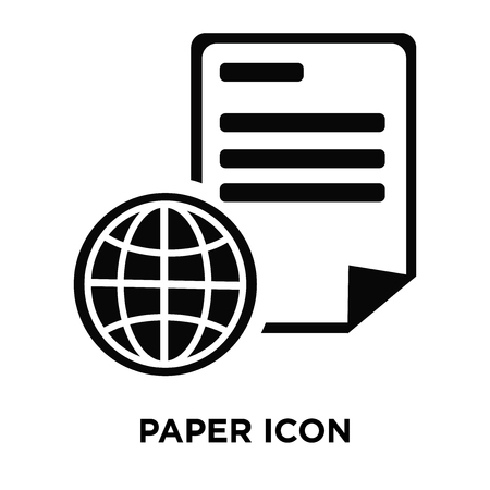 Paper icon vector isolated on white background, logo concept of Paper sign on transparent background, filled black symbolのイラスト素材
