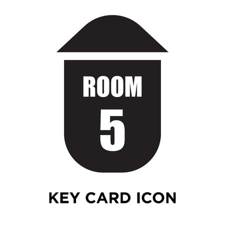 Key Card icon vector isolated on white background, logo concept of Key Card sign on transparent background, filled black symbolのイラスト素材