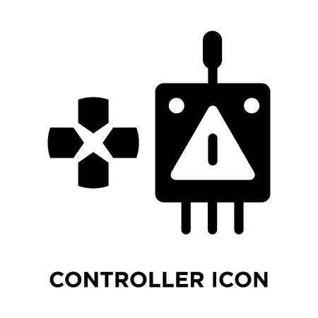 Controller icon vector isolated on white background, logo concept of Controller sign on transparent background, filled black symbolのイラスト素材