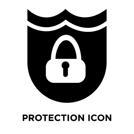 Protection icon vector isolated on white background, logo concept of Protection sign on transparent background, filled black symbolのイラスト素材