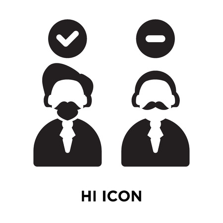 Hired icon vector isolated on white background, logo concept of Hired sign on transparent background, filled black symbolのイラスト素材