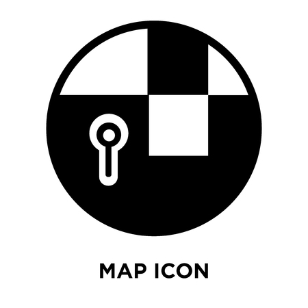 Map icon vector isolated on white background, logo concept of Map sign on transparent background, filled black symbolのイラスト素材