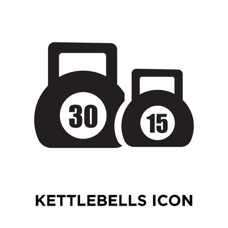 Kettlebells icon vector isolated on white background, logo concept of Kettlebells sign on transparent background, filled black symbolのイラスト素材