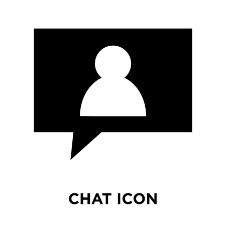 Chat icon vector isolated on white background, logo concept of Chat sign on transparent background, filled black symbolのイラスト素材