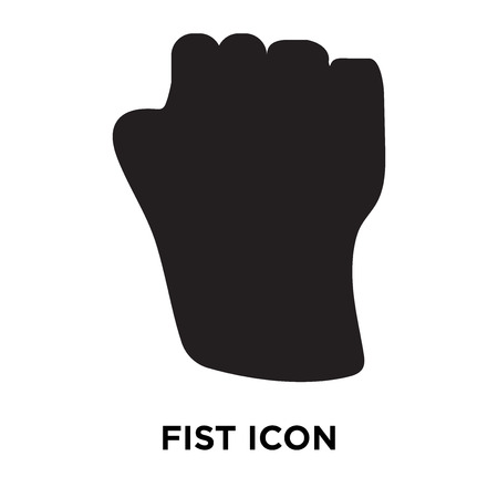 Fist icon vector isolated on white background, logo concept of Fist sign on transparent background, filled black symbolのイラスト素材