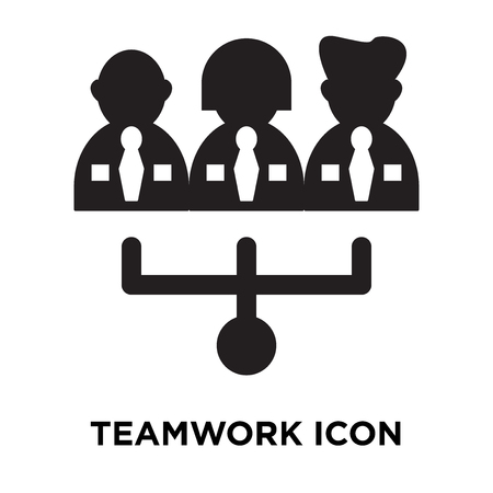 Teamwork icon vector isolated on white background, logo concept of Teamwork sign on transparent background, filled black symbolのイラスト素材