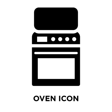 Oven icon vector isolated on white background, logo concept of Oven sign on transparent background, filled black symbolのイラスト素材