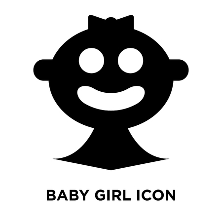 Baby Girl icon vector isolated on white background, logo concept of Baby Girl sign on transparent background, filled black symbolのイラスト素材