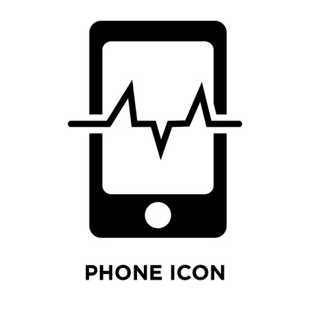Phone icon vector isolated on white background, logo concept of Phone sign on transparent background, filled black symbolのイラスト素材