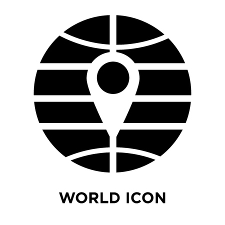 World icon vector isolated on white background, logo concept of World sign on transparent background, filled black symbolのイラスト素材